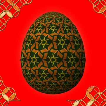 Happy Easter, Artfully designed and colorful 3D easter egg 库存插图