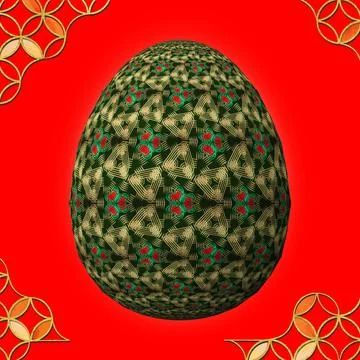 Happy Easter, Artfully designed and colorful 3D easter egg Stock Illustration