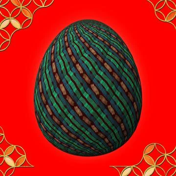 Happy Easter, Artfully designed and colorful 3D easter egg イラスト素材