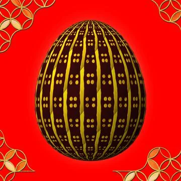 Happy Easter, Artfully designed and colorful 3D easter egg イラスト素材