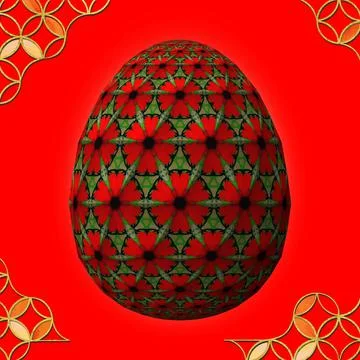 Happy Easter, Artfully designed and colorful 3D easter egg イラスト素材