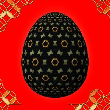 Happy Easter, Artfully designed and colorful 3D easter egg イラスト素材