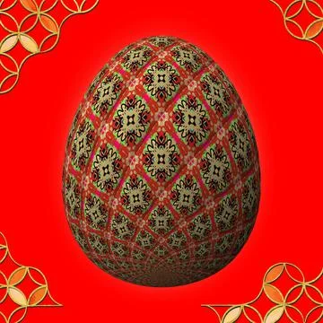 Happy Easter, Artfully designed and colorful 3D easter egg イラスト素材