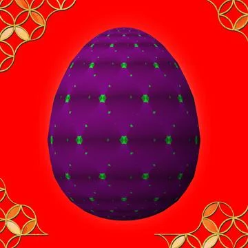 Happy Easter, Artfully designed and colorful 3D easter egg Stock Illustration