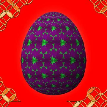 Happy Easter, Artfully designed and colorful 3D easter egg イラスト素材