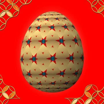 Happy Easter, Artfully designed and colorful 3D easter egg Stock-Illustration
