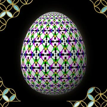 Happy Easter, Artfully designed and colorful 3D easter egg イラスト素材