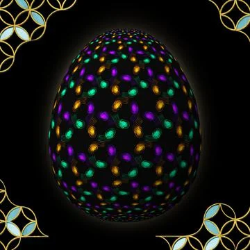 Happy Easter, Artfully designed and colorful 3D easter egg イラスト素材