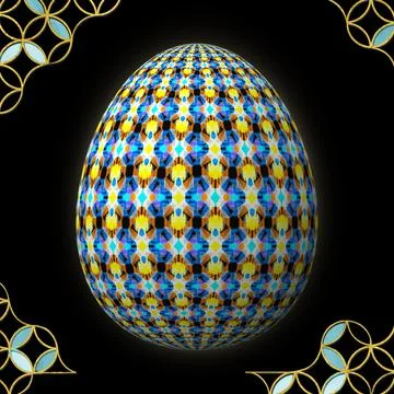 Happy Easter, Artfully designed and colorful 3D easter egg Stock Illustration