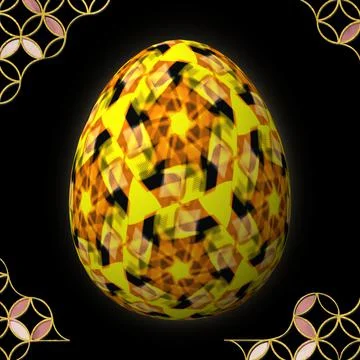 Happy Easter, Artfully designed and colorful 3D easter egg イラスト素材