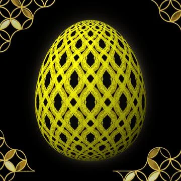 Happy Easter, Artfully designed and colorful 3D easter egg イラスト素材