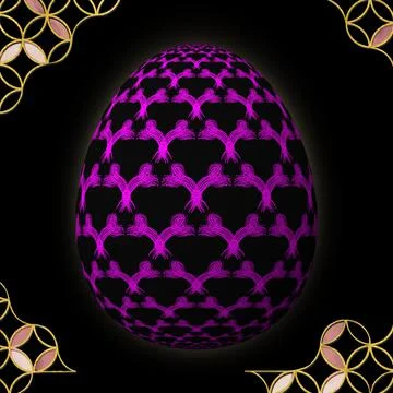 Happy Easter, Artfully designed and colorful 3D easter egg Stock Illustration