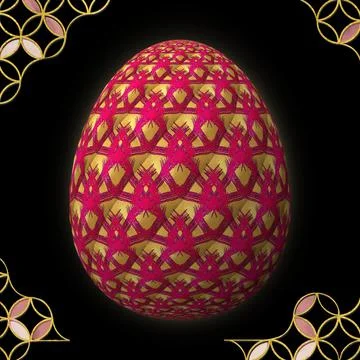 Happy Easter, Artfully designed and colorful 3D easter egg イラスト素材