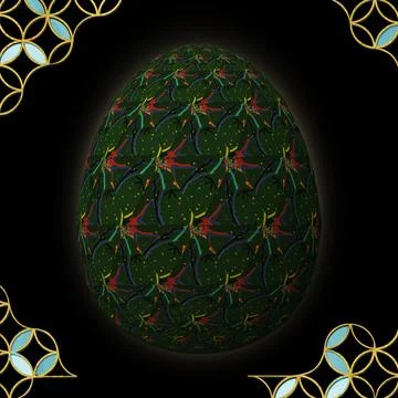 Happy Easter, Artfully designed and colorful 3D easter egg Stock Illustration