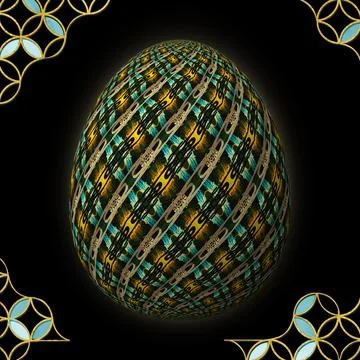 Happy Easter, Artfully designed and colorful 3D easter egg Illustrazione stock