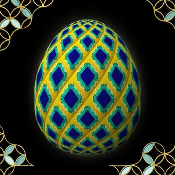 Happy Easter, Artfully designed and colorful 3D easter egg イラスト素材
