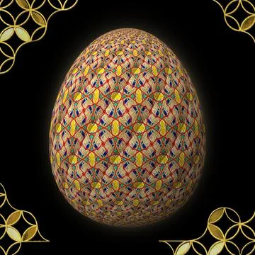 Happy Easter, Artfully designed and colorful 3D easter egg Stock Illustration