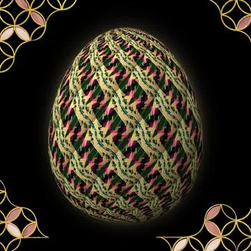 Happy Easter, Artfully designed and colorful 3D easter egg Illustrazione stock