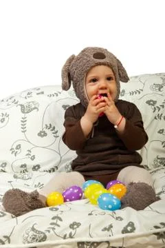 Happy Easter baby Stock Photos