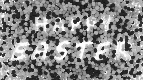 Happy Easter Background with black and white eggs Stock Footage 236169252