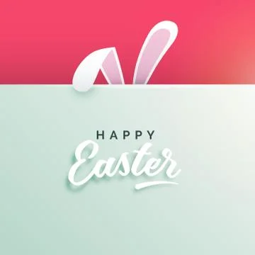 Happy easter background with bunny ears Stock Illustration