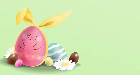 Happy Easter background with bunny shaped egg Stock Illustration