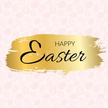 Happy Easter background, calligraphic text, eggs texture pastel. Greeting Eas Illustrazione stock