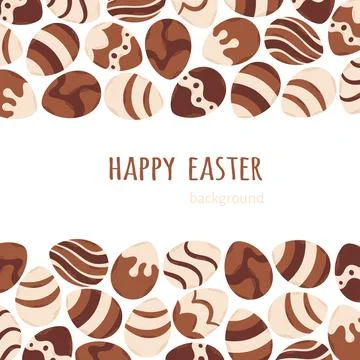 Happy Easter background. Chocolate eggs. Easter sweets. Иллюстрация