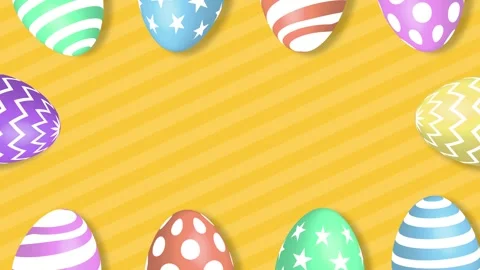 Happy easter background with colorful easter eggs. Holiday card with copyspace. Stock Footage 311237287
