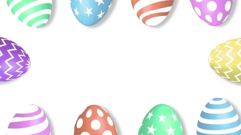Happy easter background with colorful easter eggs. Holiday card with copyspace. Stock Footage 311238282