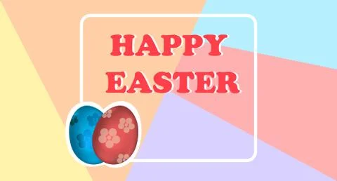 Happy Easter Background with colorful eggs for Your Design. Stock Illustration