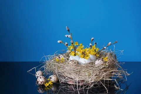 Happy Easter background concept. Easter decoration Stock Photos