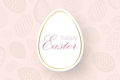 Happy Easter background, decorative text, eggs texture pastel. Greeting Easte 스톡 일러스트