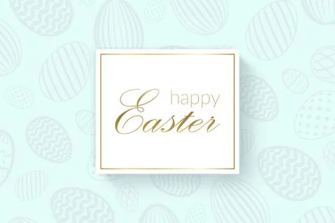 Happy Easter background, decorative text, eggs texture pastel. Greeting Easte Illustrazione stock