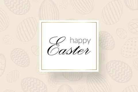 Happy Easter background, decorative text, eggs texture pastel. Greeting Easte Stock Illustration