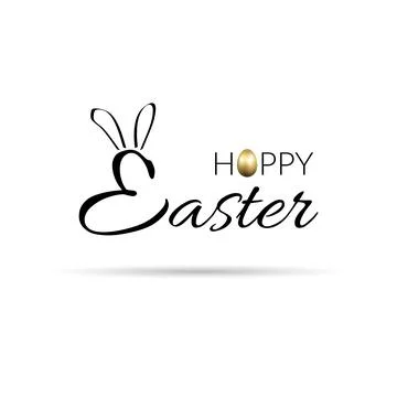 Happy Easter background, decorative text, gold egg texture. Greeting Easter 3D Stock Illustration