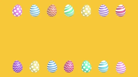 Happy Easter background with easter eggs. Holiday card with copy space. Stock Footage 311238401