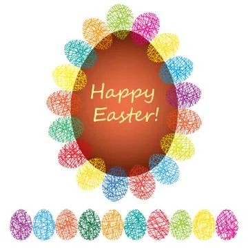 Happy Easter Background with eggs Stock Illustration