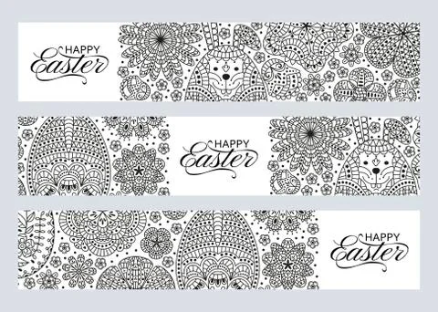 Happy Easter background. Good design template for banner, greeting card, flyer Stock Illustration