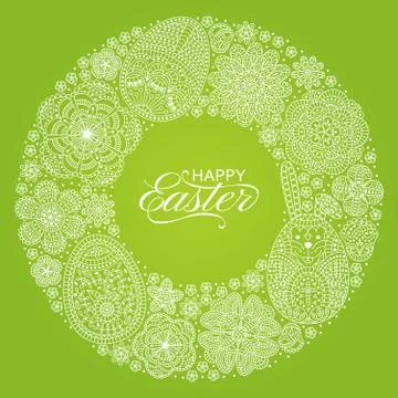 Happy Easter background. Good design template for banner, greeting card, flyer Stock Illustration