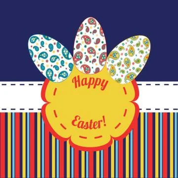 Happy Easter background for greeting card, Stock Illustration