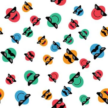 Happy Easter background, happy egg with Pixel Sunglasses, holiday decoration Stock Illustration