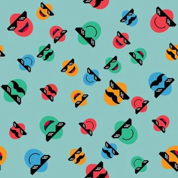 Happy Easter background, happy egg with Pixel Sunglasses, holiday decoration Stockillustratie