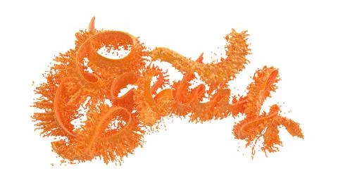 Happy Easter background with made juicy liquid orange splash. Invitation Stock Illustration