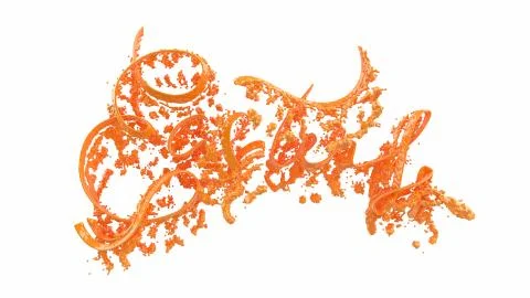 Happy Easter background with made juicy liquid orange splash. Invitation Stock Illustration