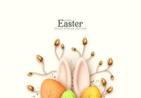 Happy Easter Background. Modern Creative holiday, Banner and poster, cover .. Stock Illustration