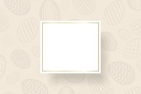 Happy Easter background, pastel textured eggs. Gold decoration paper frame. G Stock Illustration