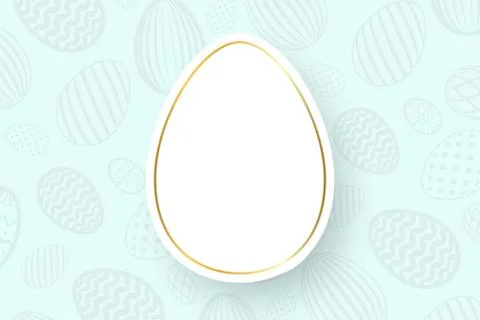 Happy Easter background, pastel textured eggs. Gold decoration paper frame. G Illustrazione stock