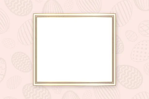 Happy Easter background, pastel textured eggs. Gold decoration paper frame. G 스톡 일러스트