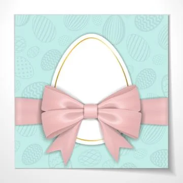 Happy Easter background, pastel textured eggs. Gold decoration paper frame. G イラスト素材